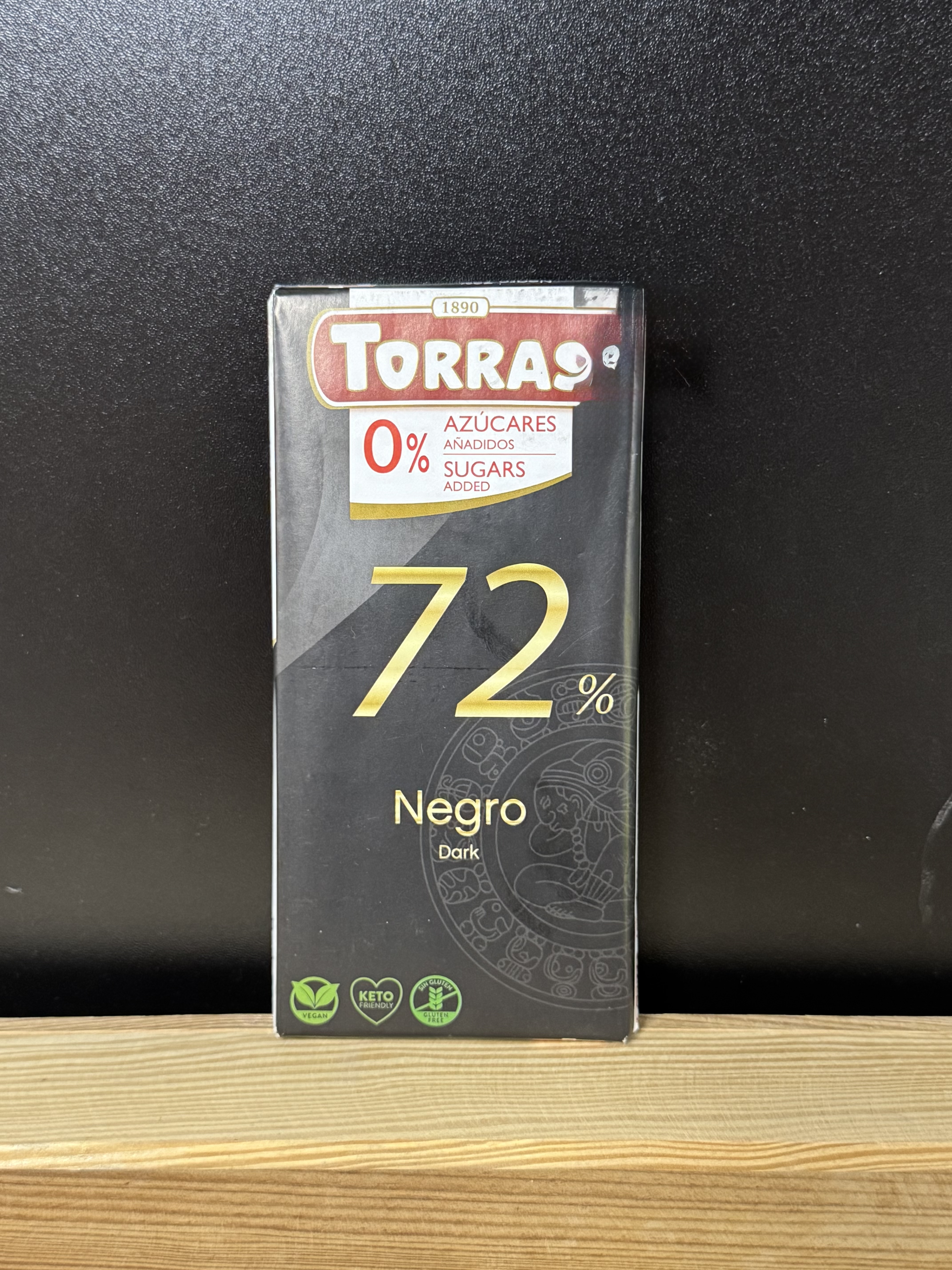 Шоколад чорний 72% какао без цукру та глютену Torras, 75г