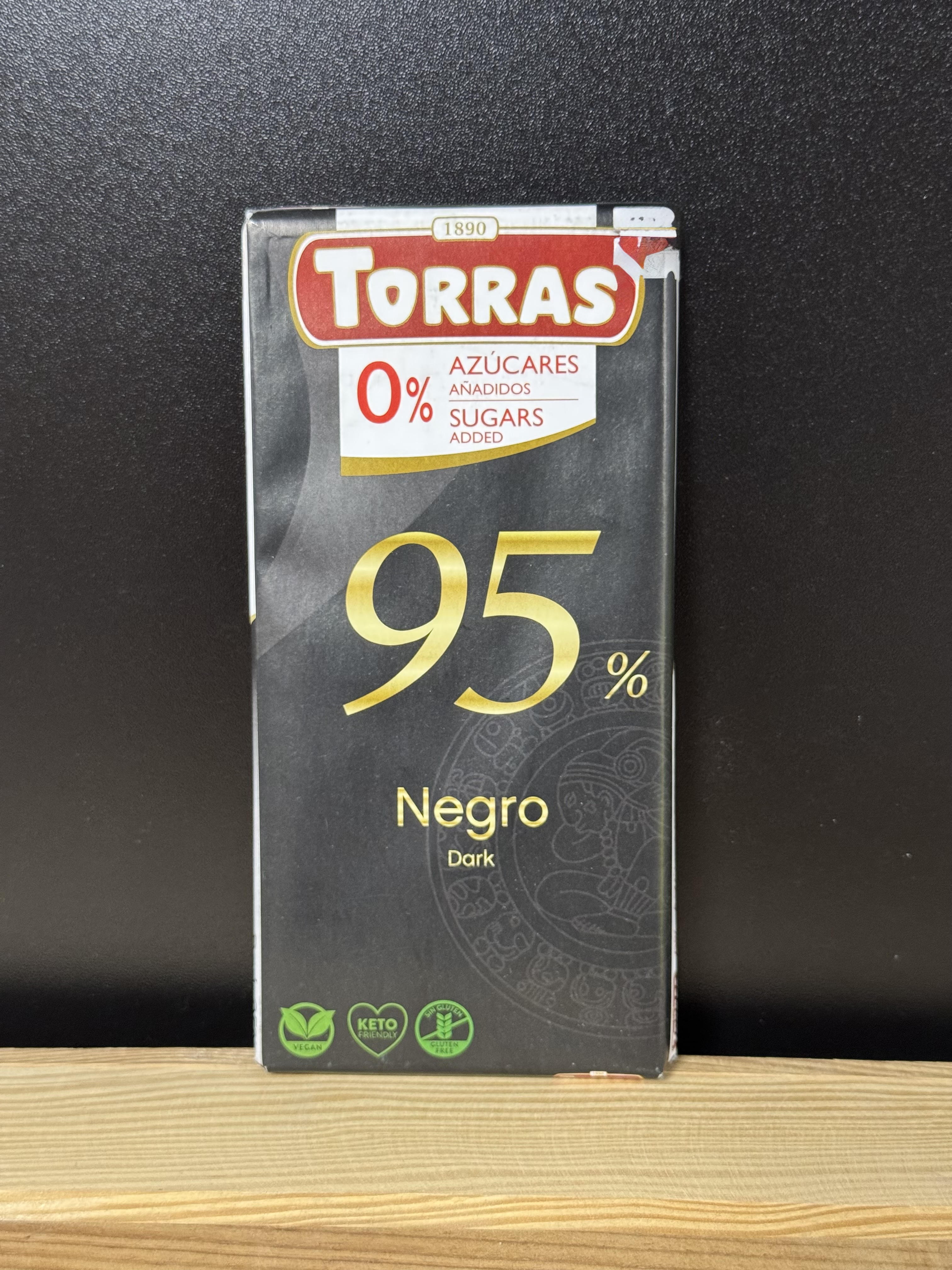 Шоколад Torras чорного 95% без цукру та глютену (75 г)